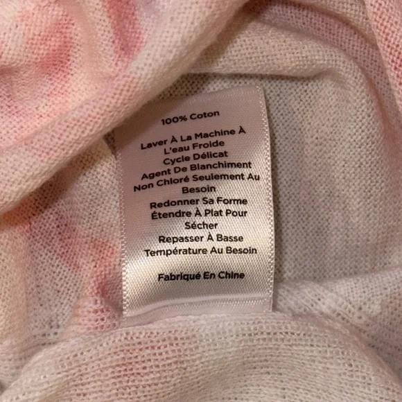 TALBOTS SLUB COTTON V-NECK SWEATER PAISLEY - Women’s M Orange - Picture 12 of 15